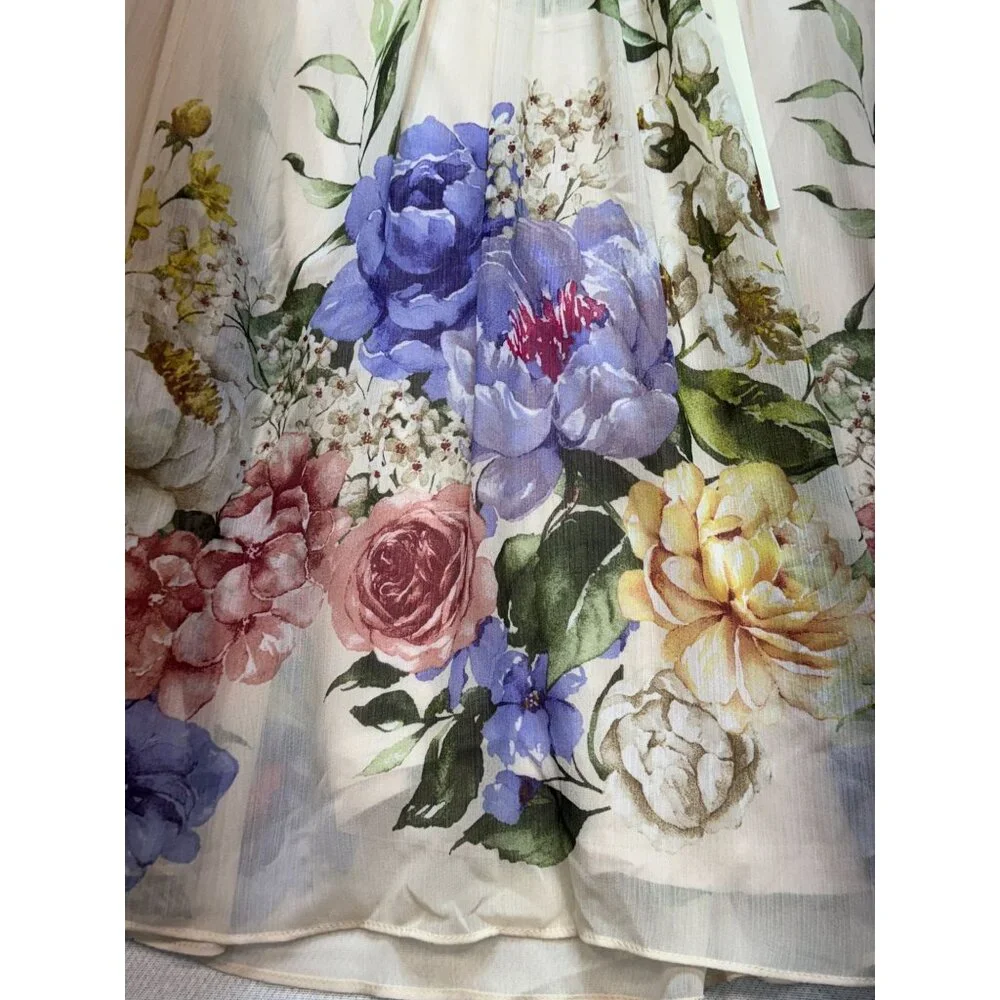NWT Rachel Zoe Floral Sheer Long Sleeve Blouse w/ Inner Womens S Multicolor - Picture 8 of 15